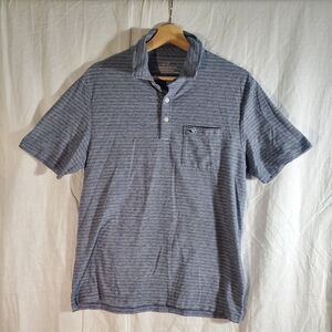 Vineyard Vines Edgartown Polo Shirt Mens Small Gray Striped Performance